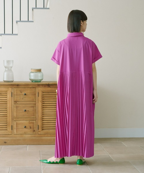 【新品タグ付き】manana suerte プリーツワンピース manana suerte ワンピース アシンメトリープリーツワンピース