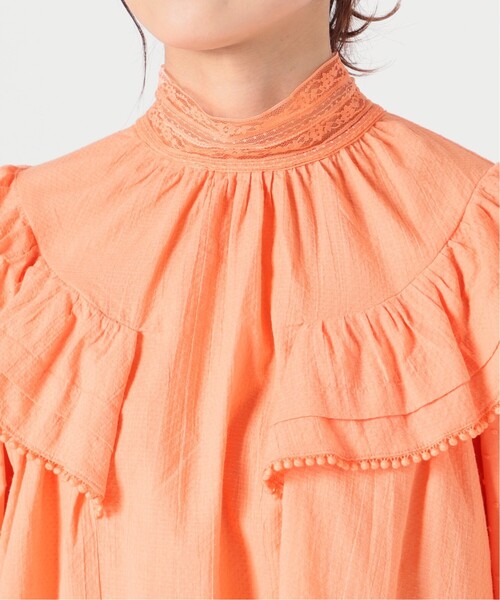 IENA LA BOUCLE（イエナラブークル）の「《追加》IENA LA BOUCLE ドビードットレースブラウス（シャツ/ブラウス・レディース・ホワイト/ピンク・FREE）」の8枚目の写真