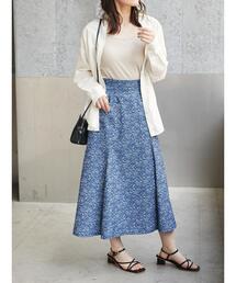 Areeam | 小花柄ダンガリースカート(デニムスカート)