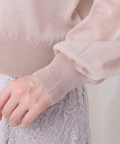couture brooch(クチュールブローチ)の「◆軽羽織/シアーニット素材 フーデットzipパーカー(パーカー・レディース・アイボリー/ブラック/グレー/ピンク系・38/42)」の14枚目の写真