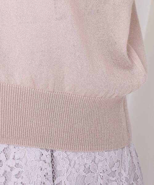 couture brooch(クチュールブローチ)の「◆軽羽織/シアーニット素材 フーデットzipパーカー(パーカー・レディース・アイボリー/ブラック/グレー/ピンク系・38/42)」の9枚目の写真