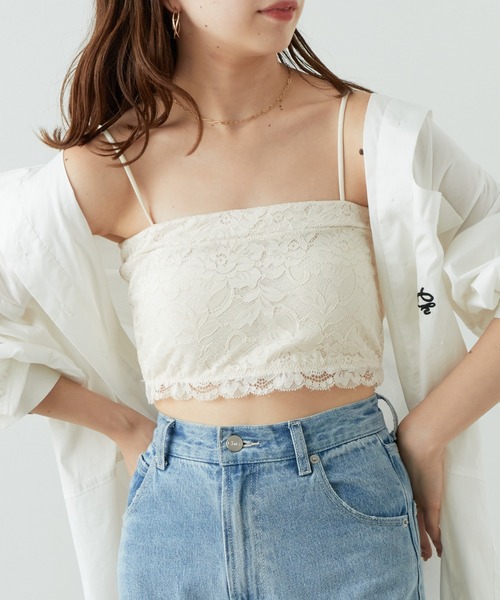 Chico（チコ）の「総レースチューブトップス（チューブトップ・レディース・アイボリー/ブラック/ミント・FREE）」の2枚目の写真