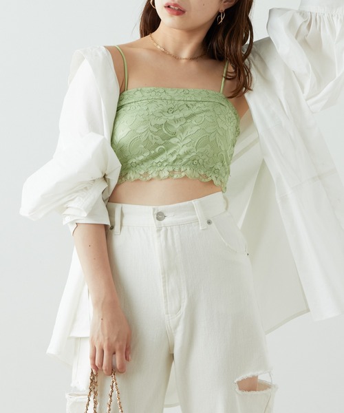 Chico（チコ）の「総レースチューブトップス（チューブトップ・レディース・アイボリー/ブラック/ミント・FREE）」の21枚目の写真