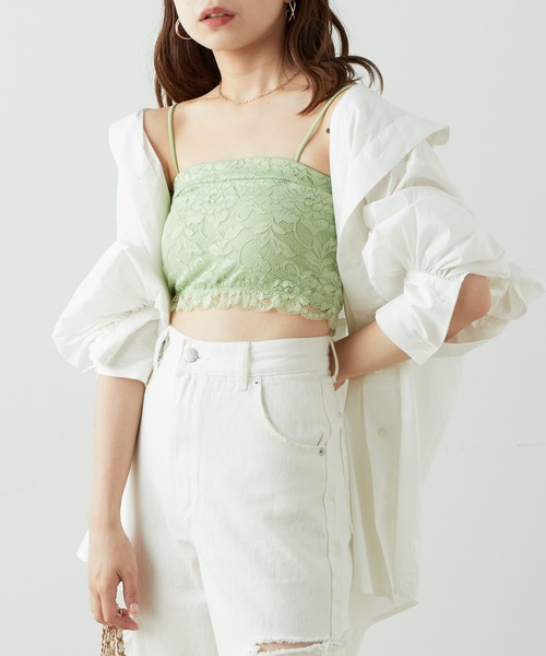 Chico（チコ）の「総レースチューブトップス（チューブトップ・レディース・アイボリー/ブラック/ミント・FREE）」の22枚目の写真