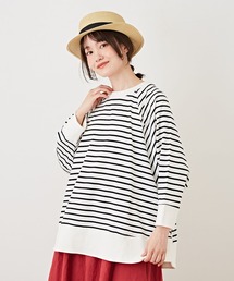 CUBE SUGAR（キューブシュガー）の「WEB限定カットソーボーダーラグランプルオーバー（Tシャツ/カットソー）」