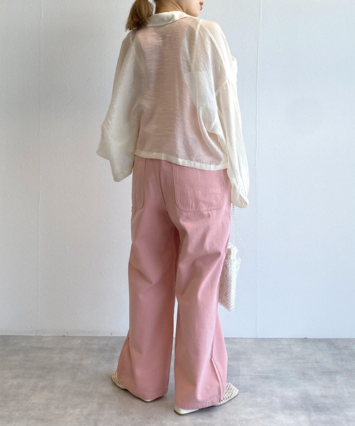 w closet(ダブルクローゼット)の「カラーサロペットパンツ(サロペット/オーバーオール・レディース・パープル/ピンク/グリーン系その他・FREE)」の8枚目の写真