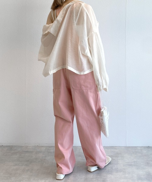 w closet(ダブルクローゼット)の「カラーサロペットパンツ(サロペット/オーバーオール・レディース・パープル/ピンク/グリーン系その他・FREE)」の16枚目の写真