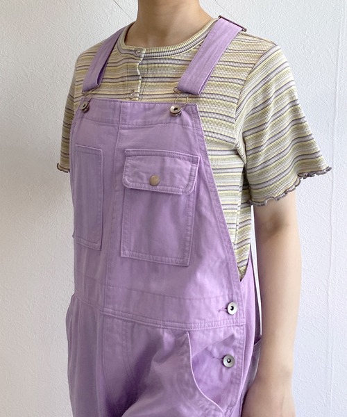 w closet(ダブルクローゼット)の「カラーサロペットパンツ(サロペット/オーバーオール・レディース・パープル/ピンク/グリーン系その他・FREE)」の18枚目の写真