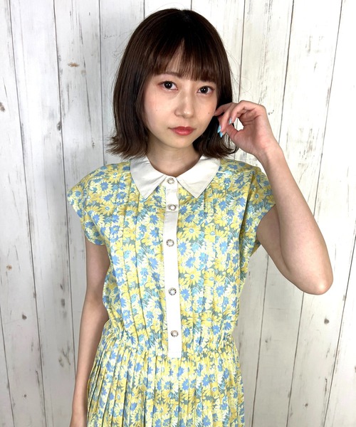paravion（パラビオン）の「レトロフラワーNSワンピース（ワンピース・レディース・イエロー/ブルー・ONESIZE）」の7枚目の写真