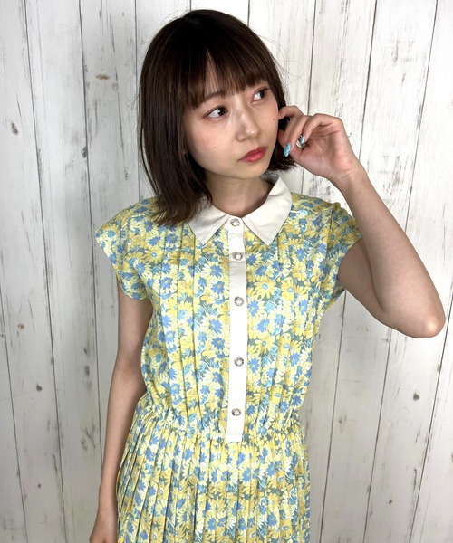 paravion（パラビオン）の「レトロフラワーNSワンピース（ワンピース・レディース・イエロー/ブルー・ONESIZE）」の6枚目の写真