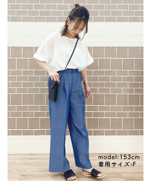 Lugnoncure（ルノンキュール）の「【BRING Material】タブ付パンツ（その他パンツ・レディース・ブルー/ベージュ/ブラック・ﾌﾘ-）」の11枚目の写真