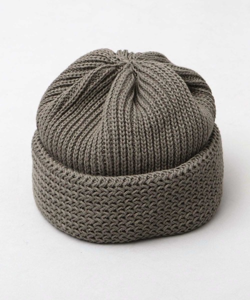 Mr.COVER（ミスターカバー）の「日本製 抗菌防臭 オーガニックコットン 矢振り編み×畔編み 切り替え編み ワイドロールニットキャップ（ニットキャップ/ビーニー・メンズ・ブラック/ブラウン/グレー/アーミー/ネイビー/オレンジ/オフホワイト/グリーン系その他・FREE）」の19枚目の写真
