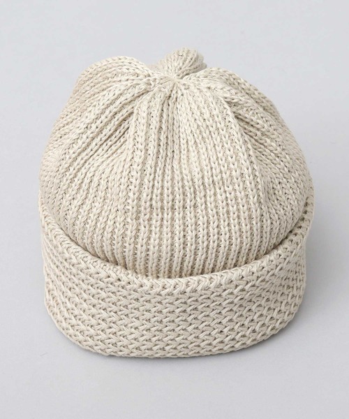 Mr.COVER（ミスターカバー）の「日本製 抗菌防臭 オーガニックコットン 矢振り編み×畔編み 切り替え編み ワイドロールニットキャップ（ニットキャップ/ビーニー・メンズ・ブラック/ブラウン/グレー/アーミー/ネイビー/オレンジ/オフホワイト/グリーン系その他・FREE）」の15枚目の写真