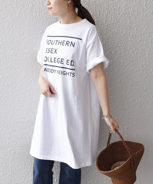 SHIPS（シップス）の「【SHIPS別注】Goodwear Aラインチュニック◆（Tシャツ/カットソー・レディース・チャコールグレー/ライトホワイト/ベージュ/グリーン・ONE SIZE）」の17枚目の写真