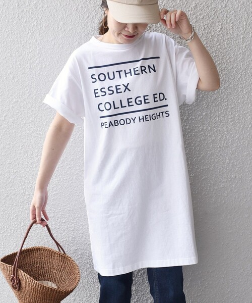 SHIPS（シップス）の「【SHIPS別注】Goodwear Aラインチュニック◆（Tシャツ/カットソー・レディース・チャコールグレー/ライトホワイト/ベージュ/グリーン・ONE SIZE）」の18枚目の写真