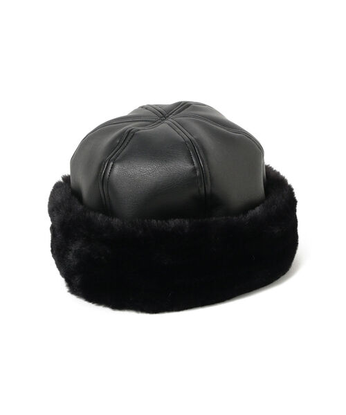 Ray BEAMS（レイビームス）の「Ray BEAMS / フェイクレザー ロール キャップ（キャップ・レディース・ブラック/ベージュ・ONE SIZE）」の10枚目の写真