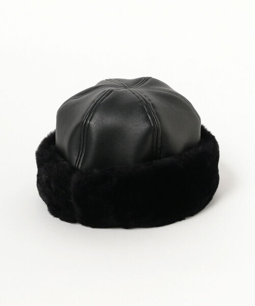 Ray BEAMS（レイビームス）の「Ray BEAMS / フェイクレザー ロール キャップ（キャップ・レディース・ブラック/ベージュ・ONE SIZE）」の12枚目の写真