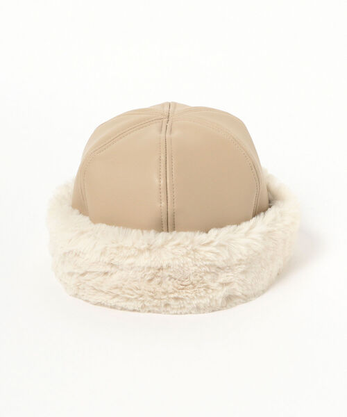 Ray BEAMS（レイビームス）の「Ray BEAMS / フェイクレザー ロール キャップ（キャップ・レディース・ブラック/ベージュ・ONE SIZE）」の14枚目の写真