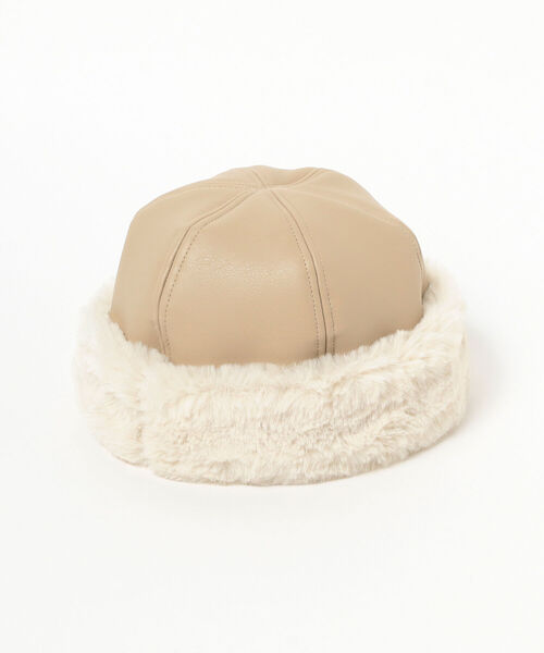 Ray BEAMS（レイビームス）の「Ray BEAMS / フェイクレザー ロール キャップ（キャップ・レディース・ブラック/ベージュ・ONE SIZE）」の16枚目の写真