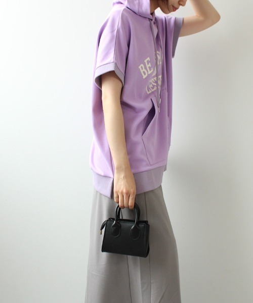 leswel（レスウェル）の「【M～5L 大きいサイズ】ロゴ入り チュニック パーカー（Tシャツ/カットソー・レディース・チャコールグレー/ラベンダー/クリーム・M/4L/3L/LL/L/5L）」の17枚目の写真