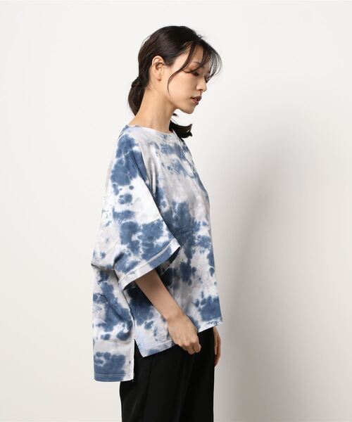 grn（ジーアールエヌ）の「［grn ジーアールエヌ］U.S.COTTON "MAINICHI TEE" 米綿天竺 半袖 ワイドTシャツ【SOLID/TIE-DYE】（Tシャツ/カットソー・レディース・ライトグリーン/グレー系その他/ホワイト/イエロー系その他/ライトブルー/スモークグレー/ブルー系その他/ベージュ/ラベンダー・FREE）」の10枚目の写真