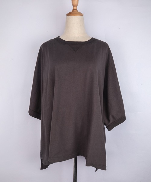 grn（ジーアールエヌ）の「［grn ジーアールエヌ］U.S.COTTON "MAINICHI TEE" 米綿天竺 半袖 ワイドTシャツ【SOLID/TIE-DYE】（Tシャツ/カットソー・レディース・ライトグリーン/グレー系その他/ホワイト/イエロー系その他/ライトブルー/スモークグレー/ブルー系その他/ベージュ/ラベンダー・FREE）」の3枚目の写真