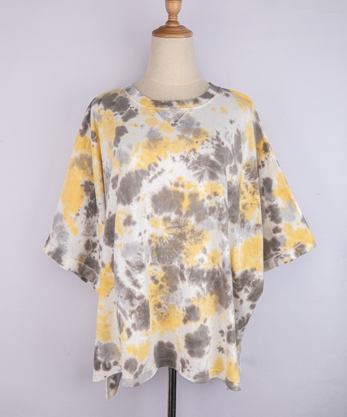 grn（ジーアールエヌ）の「［grn ジーアールエヌ］U.S.COTTON "MAINICHI TEE" 米綿天竺 半袖 ワイドTシャツ【SOLID/TIE-DYE】（Tシャツ/カットソー・レディース・ライトグリーン/グレー系その他/ホワイト/イエロー系その他/ライトブルー/スモークグレー/ブルー系その他/ベージュ/ラベンダー・FREE）」の9枚目の写真