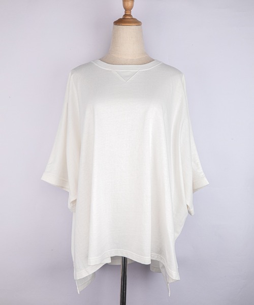grn（ジーアールエヌ）の「［grn ジーアールエヌ］U.S.COTTON "MAINICHI TEE" 米綿天竺 半袖 ワイドTシャツ【SOLID/TIE-DYE】（Tシャツ/カットソー・レディース・ライトグリーン/グレー系その他/ホワイト/イエロー系その他/ライトブルー/スモークグレー/ブルー系その他/ベージュ/ラベンダー・FREE）」の2枚目の写真
