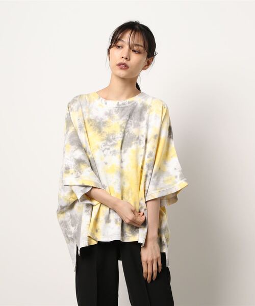 grn（ジーアールエヌ）の「［grn ジーアールエヌ］U.S.COTTON "MAINICHI TEE" 米綿天竺 半袖 ワイドTシャツ【SOLID/TIE-DYE】（Tシャツ/カットソー・レディース・ライトグリーン/グレー系その他/ホワイト/イエロー系その他/ライトブルー/スモークグレー/ブルー系その他/ベージュ/ラベンダー・FREE）」の22枚目の写真