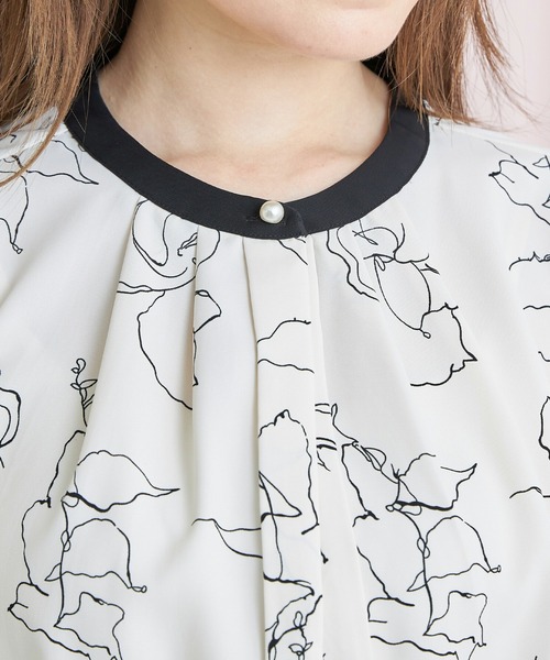 tocco closet（トッコ　クローゼット）の「パール釦タック入り２ＷＡＹ配色ブラウス（シャツ/ブラウス・レディース・ブラック/ネイビー/オフホワイト・M）」の15枚目の写真
