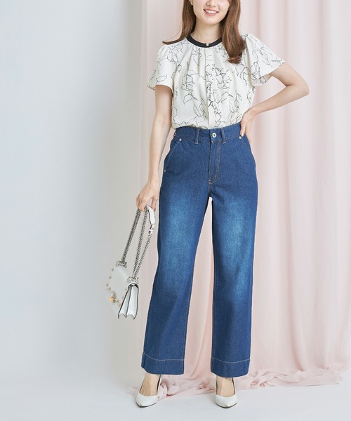 tocco closet（トッコ　クローゼット）の「パール釦タック入り２ＷＡＹ配色ブラウス（シャツ/ブラウス・レディース・ブラック/ネイビー/オフホワイト・M）」の8枚目の写真