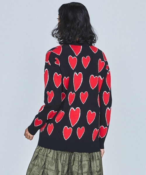 DOUBLE STANDARD CLOTHING ハート柄 ビッグカーディガン