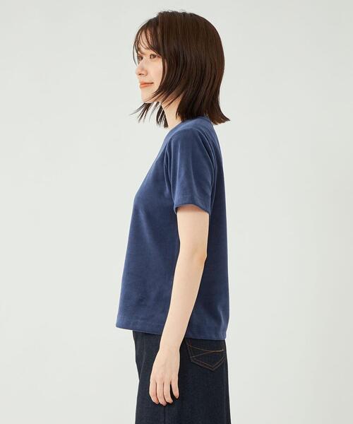 green label relaxing(グリーンレーベルリラクシング)の「<CO PROJECT>ソフトベロア Tシャツ(Tシャツ/カットソー・レディース・ネイビー/ナチュラル/オレンジ系その他・FREE)」の8枚目の写真
