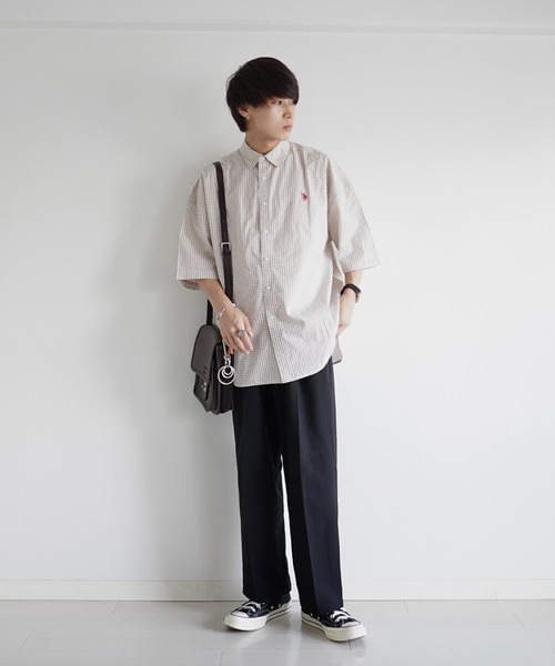 U.S. POLO ASSN.(ユーエスポロアッスン)の「∴WEGO/U.S.POLO ASSN.別注5分袖BIGシャツ(シャツ/ブラウス・メンズ・ブラック系その他2/ベージュ系その他2・FREE)」の11枚目の写真