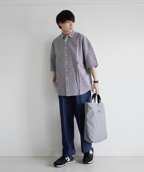 U.S. POLO ASSN.(ユーエスポロアッスン)の「∴WEGO/U.S.POLO ASSN.別注5分袖BIGシャツ(シャツ/ブラウス・メンズ・ブラック系その他2/ベージュ系その他2・FREE)」の13枚目の写真