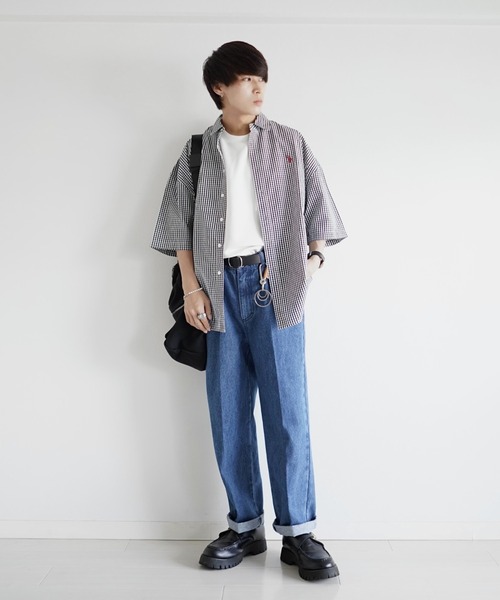 U.S. POLO ASSN.(ユーエスポロアッスン)の「∴WEGO/U.S.POLO ASSN.別注5分袖BIGシャツ(シャツ/ブラウス・メンズ・ブラック系その他2/ベージュ系その他2・FREE)」の8枚目の写真