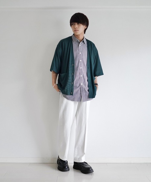 U.S. POLO ASSN.(ユーエスポロアッスン)の「∴WEGO/U.S.POLO ASSN.別注5分袖BIGシャツ(シャツ/ブラウス・メンズ・ブラック系その他2/ベージュ系その他2・FREE)」の12枚目の写真