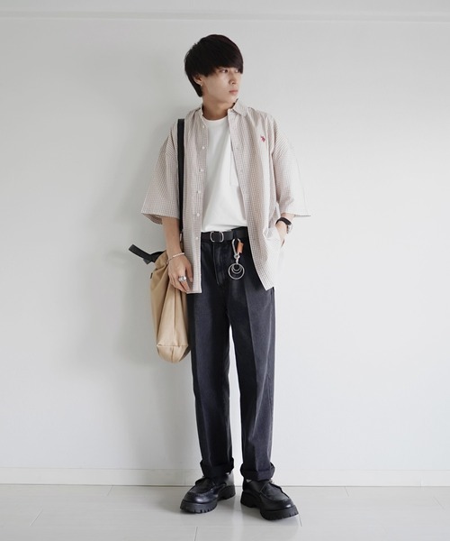 U.S. POLO ASSN.(ユーエスポロアッスン)の「∴WEGO/U.S.POLO ASSN.別注5分袖BIGシャツ(シャツ/ブラウス・メンズ・ブラック系その他2/ベージュ系その他2・FREE)」の14枚目の写真