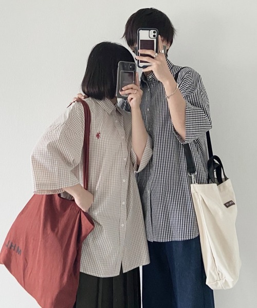 U.S. POLO ASSN.(ユーエスポロアッスン)の「∴WEGO/U.S.POLO ASSN.別注5分袖BIGシャツ(シャツ/ブラウス・メンズ・ブラック系その他2/ベージュ系その他2・FREE)」の15枚目の写真