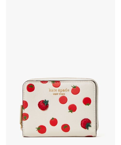 kate spade new york(ケイトスペード ニューヨーク)の「スペンサー トマト ドット エンベリッシュ スモール コンパクト ウォレット(財布)」|その他