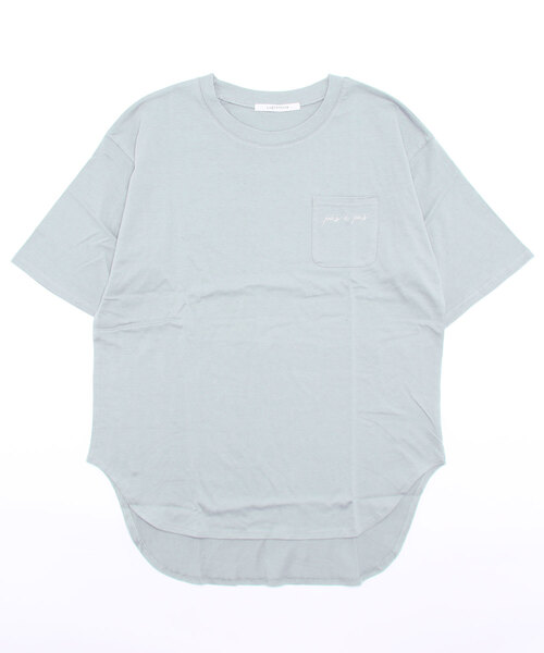 Lugnoncure（ルノンキュール）の「刺繍ロゴTシャツ（Tシャツ/カットソー・レディース・ブラック/ベージュ/オフホワイト/サックスブルー・ﾌﾘ-）」の9枚目の写真