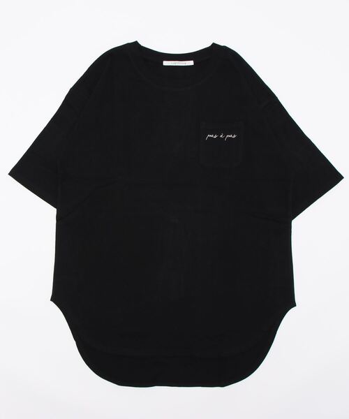 Lugnoncure（ルノンキュール）の「刺繍ロゴTシャツ（Tシャツ/カットソー・レディース・ブラック/ベージュ/オフホワイト/サックスブルー・ﾌﾘ-）」の10枚目の写真