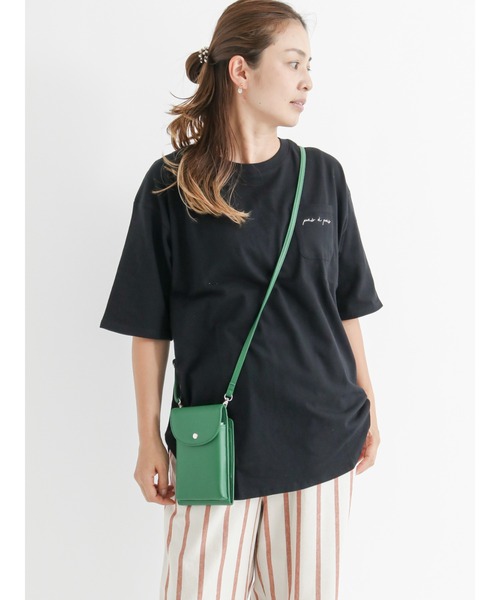 Lugnoncure（ルノンキュール）の「刺繍ロゴTシャツ（Tシャツ/カットソー・レディース・ブラック/ベージュ/オフホワイト/サックスブルー・ﾌﾘ-）」の14枚目の写真