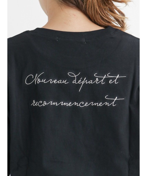 Lugnoncure（ルノンキュール）の「刺繍ロゴTシャツ（Tシャツ/カットソー・レディース・ブラック/ベージュ/オフホワイト/サックスブルー・ﾌﾘ-）」の16枚目の写真