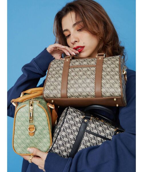 EVRIS（エヴリス）の「ERモノグラムボストンバッグ（ボストンバッグ・レディース・ブラック/ブラウン/グリーン・FREE）」の4枚目の写真