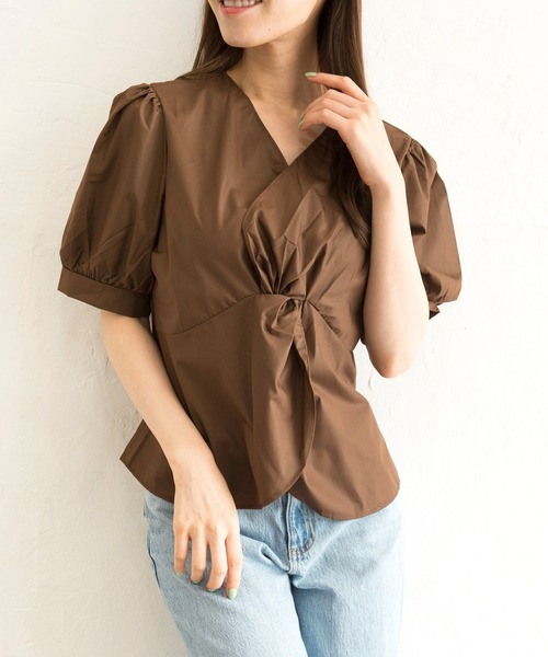 Alite cloth（アリーテクロス）の「Ⅴネックブラウス（シャツ/ブラウス・レディース・ホワイト/ブラック/ブラウン・FREE）」の6枚目の写真