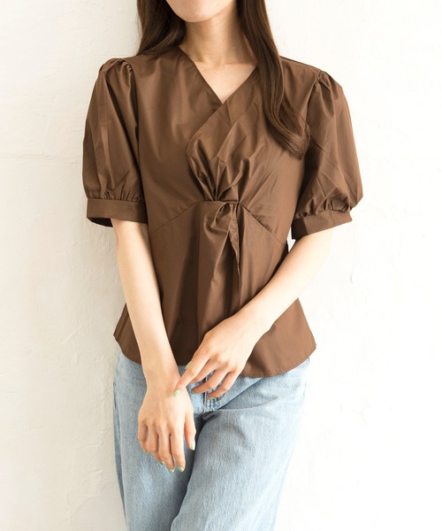 Alite cloth（アリーテクロス）の「Ⅴネックブラウス（シャツ/ブラウス・レディース・ホワイト/ブラック/ブラウン・FREE）」の7枚目の写真