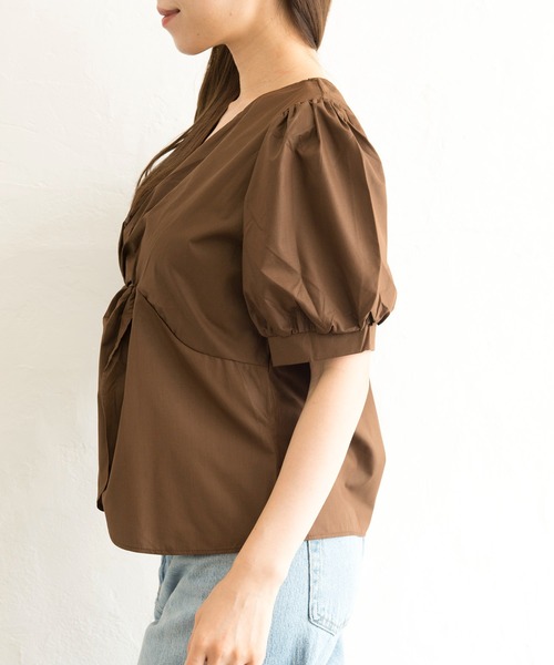 Alite cloth（アリーテクロス）の「Ⅴネックブラウス（シャツ/ブラウス・レディース・ホワイト/ブラック/ブラウン・FREE）」の8枚目の写真