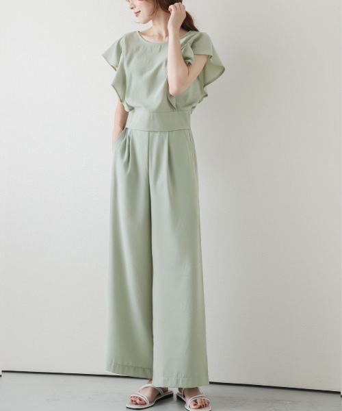 SUGAR BISKET（シュガービスケット）の「2wayトップスセットアップ（セットアップ・レディース・スモークピンク/グリーン系その他/サンドベージュ/マスタード/ブラック・M/L）」の3枚目の写真