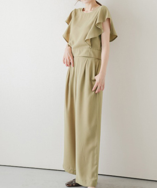 SUGAR BISKET（シュガービスケット）の「2wayトップスセットアップ（セットアップ・レディース・スモークピンク/グリーン系その他/サンドベージュ/マスタード/ブラック・M/L）」の2枚目の写真